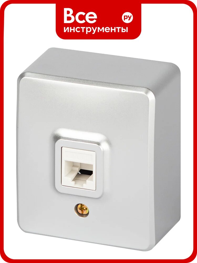 Розетка ЭРА Эксперт 11-3203-03 информационная RJ45, IP20, ОУ, алюминий Б0063009