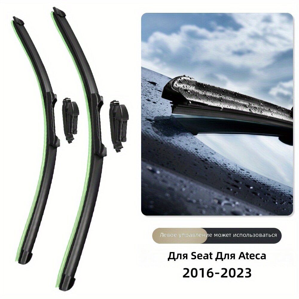 Комплект из 2 бескаркасных щёток стеклоочистителя для автомобилей 2016–2023, водительская 65 см/26 дюймов + пассажирская 45 см/18 дюймов, быстросъёмное боковое крепление, резиновая лента против обледенения и растрескивания, модель TB2+TB2