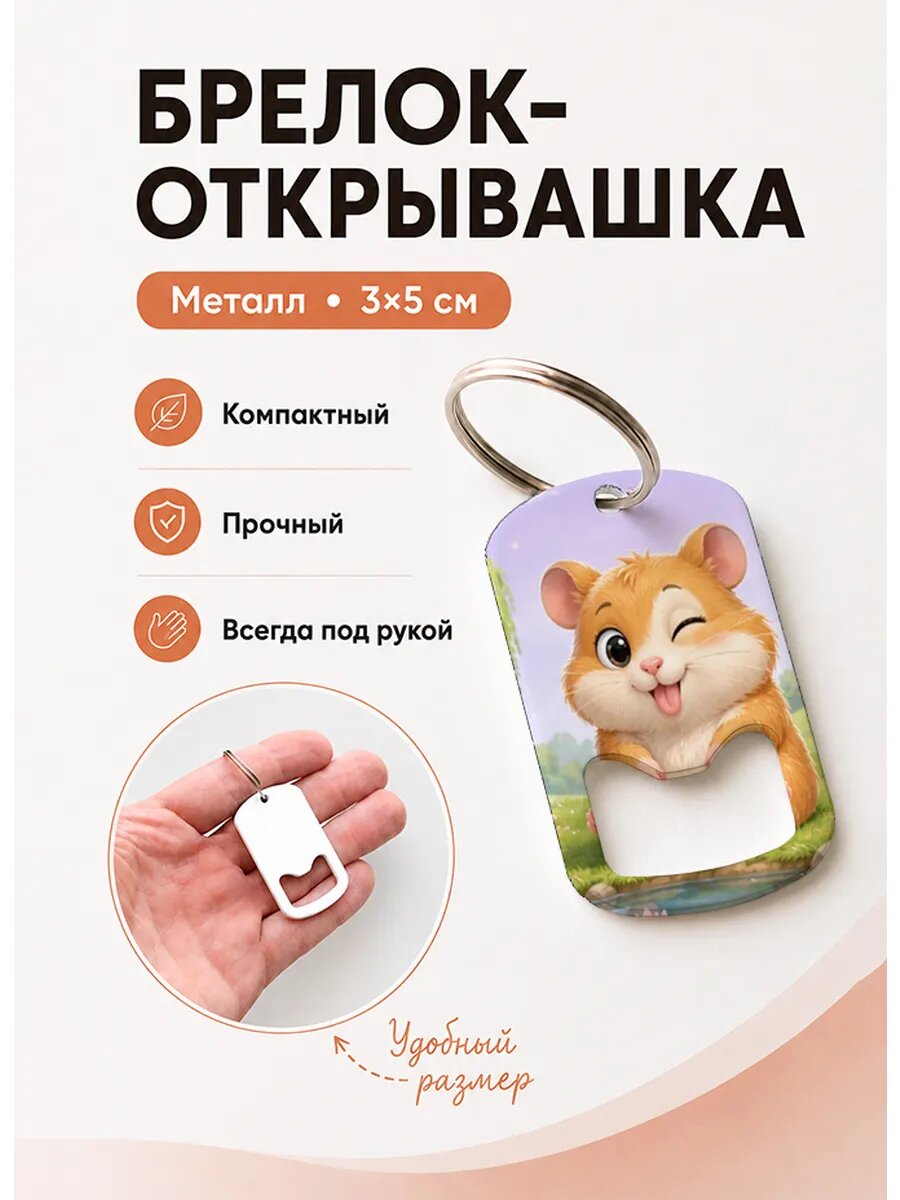 Брелок открывашка "Хомяк Показывает Язык"
