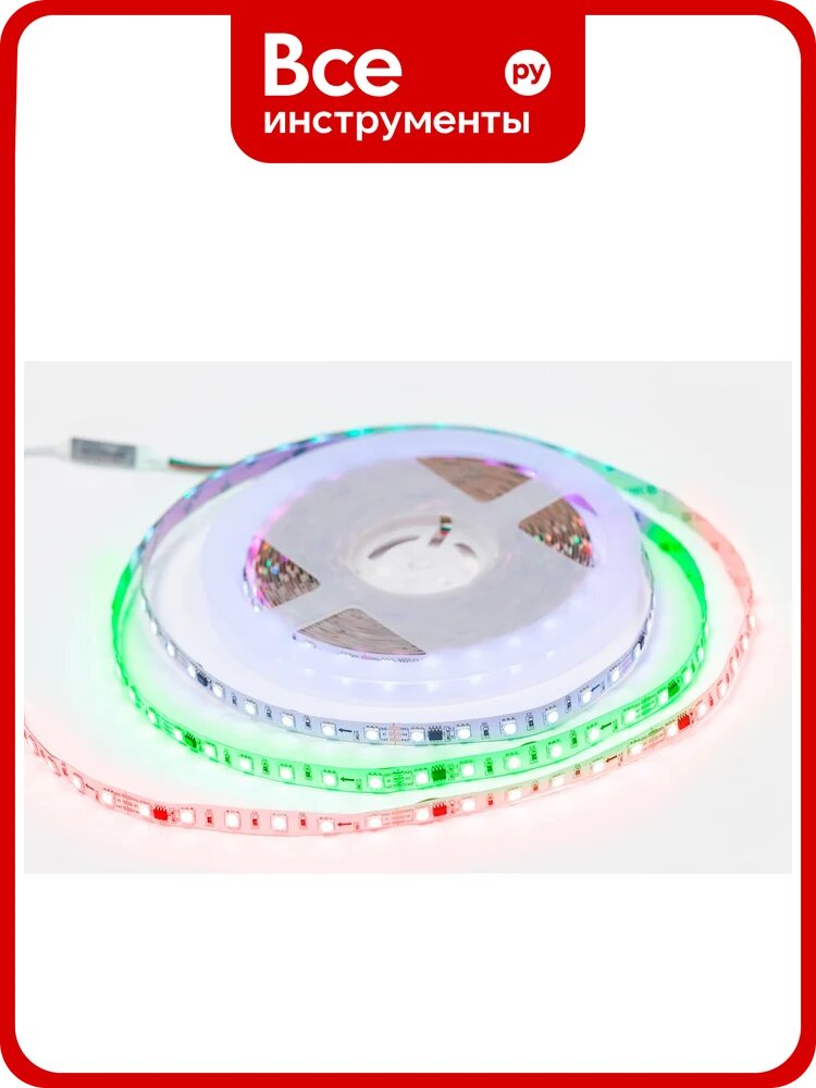 Комплект адресной ленты Apeyron 24В, 14,4Вт/м, smd5050, 60д/м, IP20, подложка 10мм (белая), 10м, RGB 10-99
