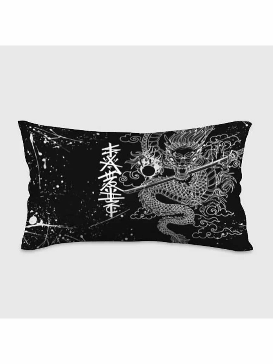 Белый дракон Япония white dragon Подушка