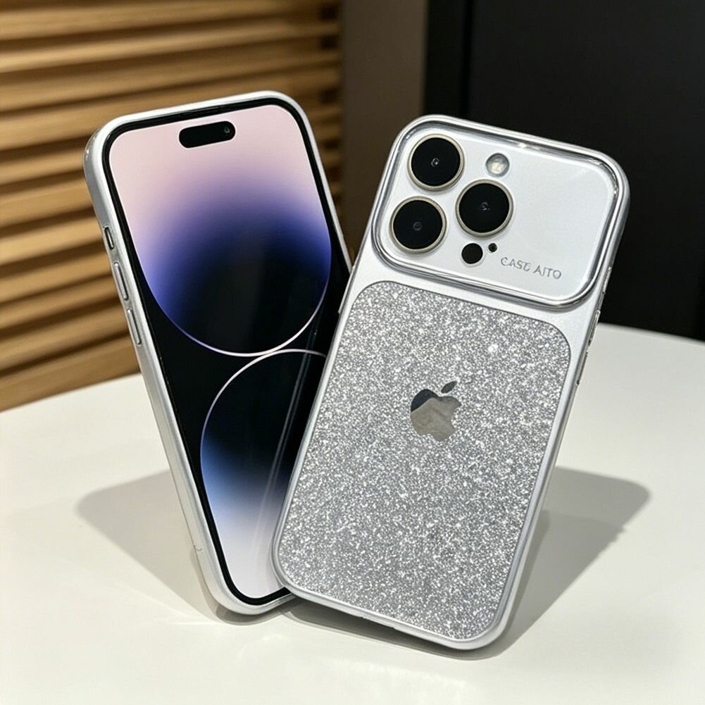 Защитный мягкий полнообхватный чехол для iPhone 17 с мерцающими стразами, премиальный роскошный дизайн, противоударный