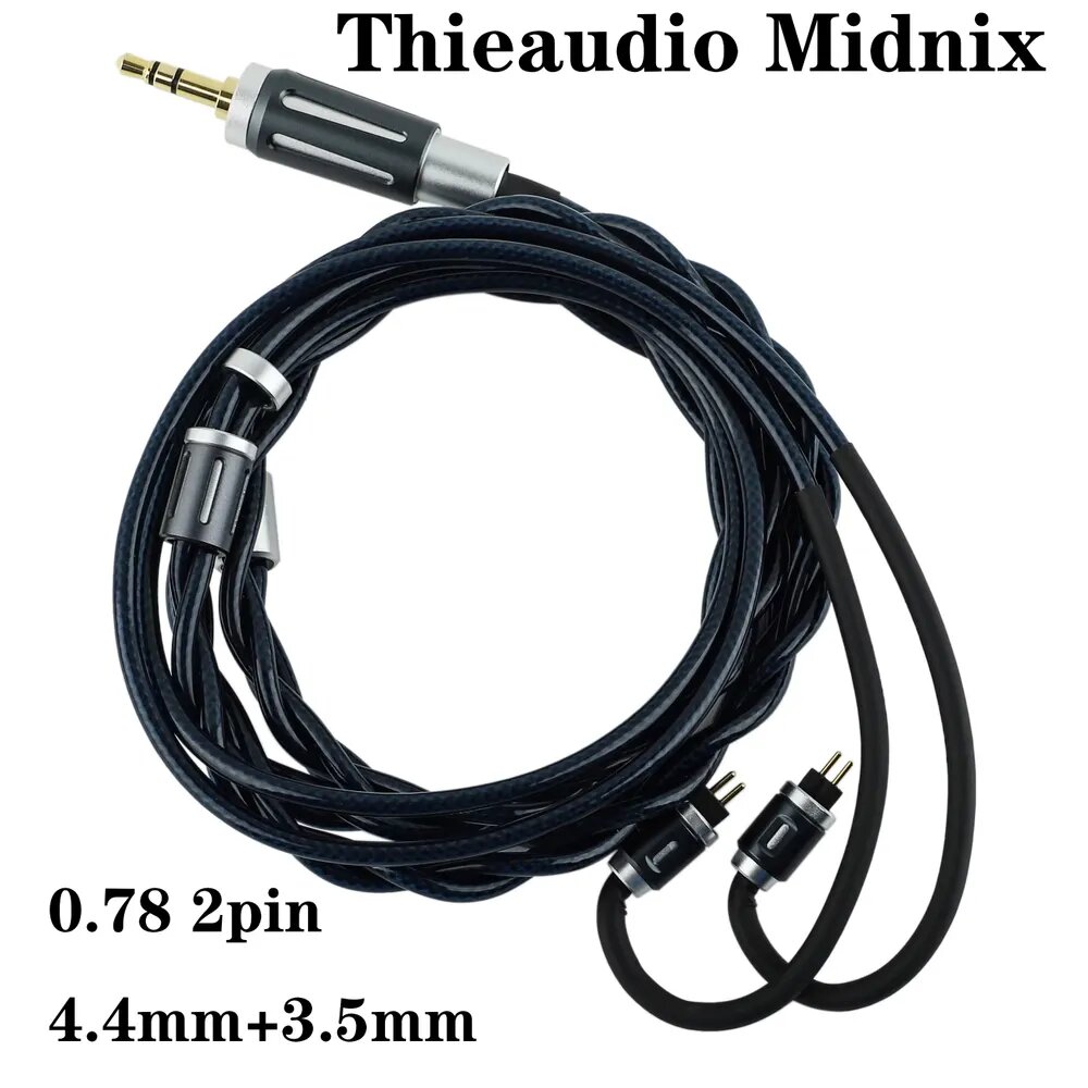 Кабель Thieaudio Midnix: апгрейд-кабель 4-core 6N односrystalной меди, двойной штекер 3.5/4.4 мм, 1.2 м, 0.78 мм 2-pin