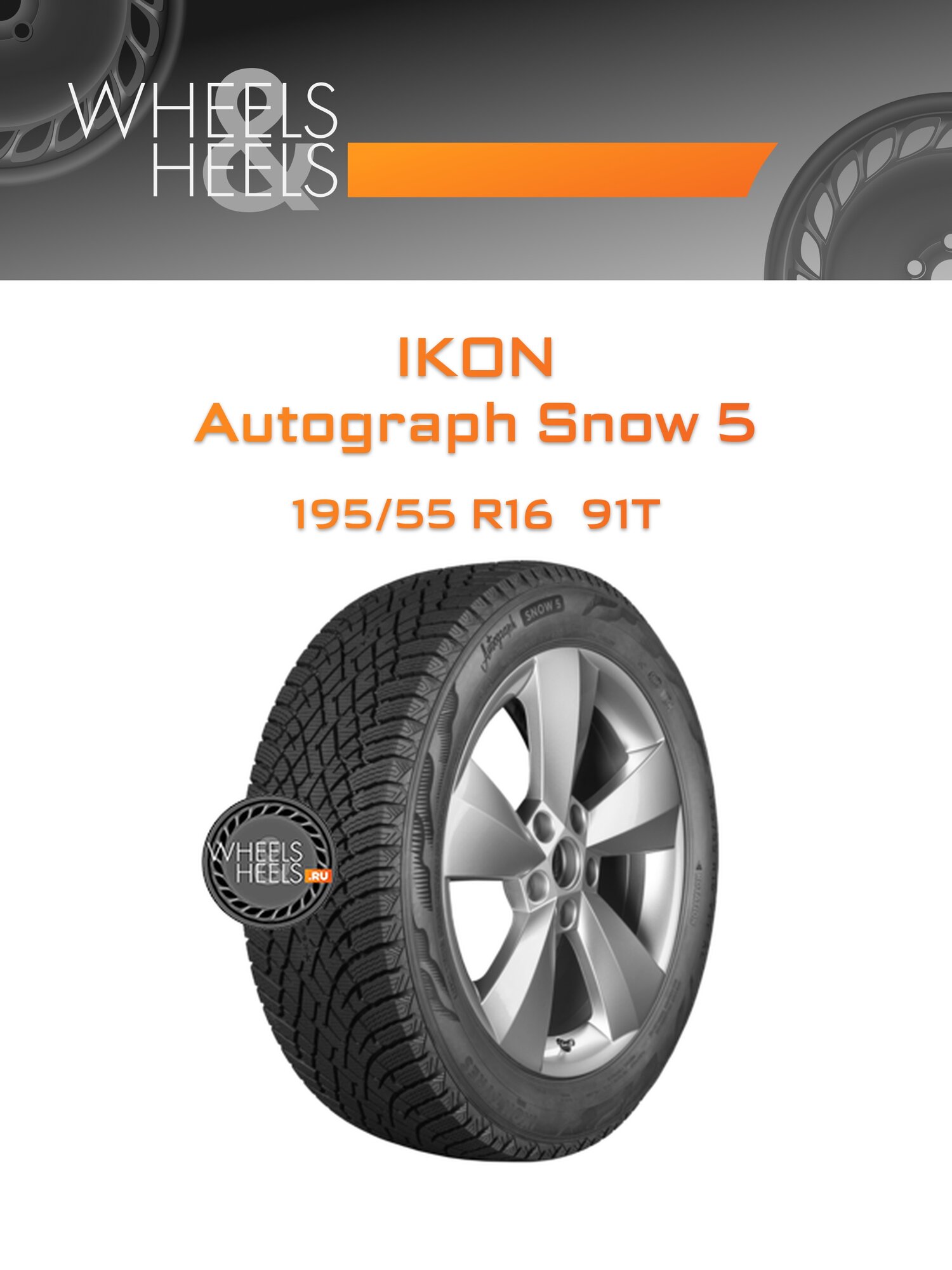 Шина автомобильная Ikon Autograph Snow 5 195/55 R16 91T XL WINTER, зимняя, универсальная