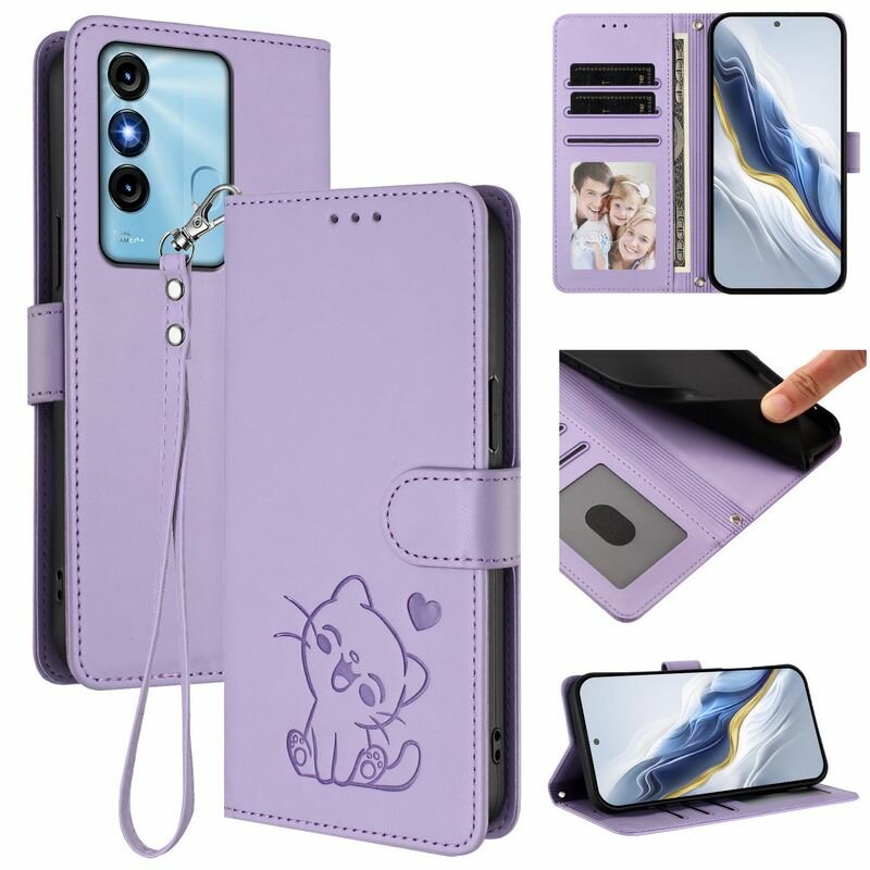 Чехол книжка для Ител S17 и Ител P38 и Ител зрение 3 ( Itel S17 и Itel P38 и Itel Vision 3 ) кожаный с магнитной застежкой, с функцией подставки, коротким шнурком
