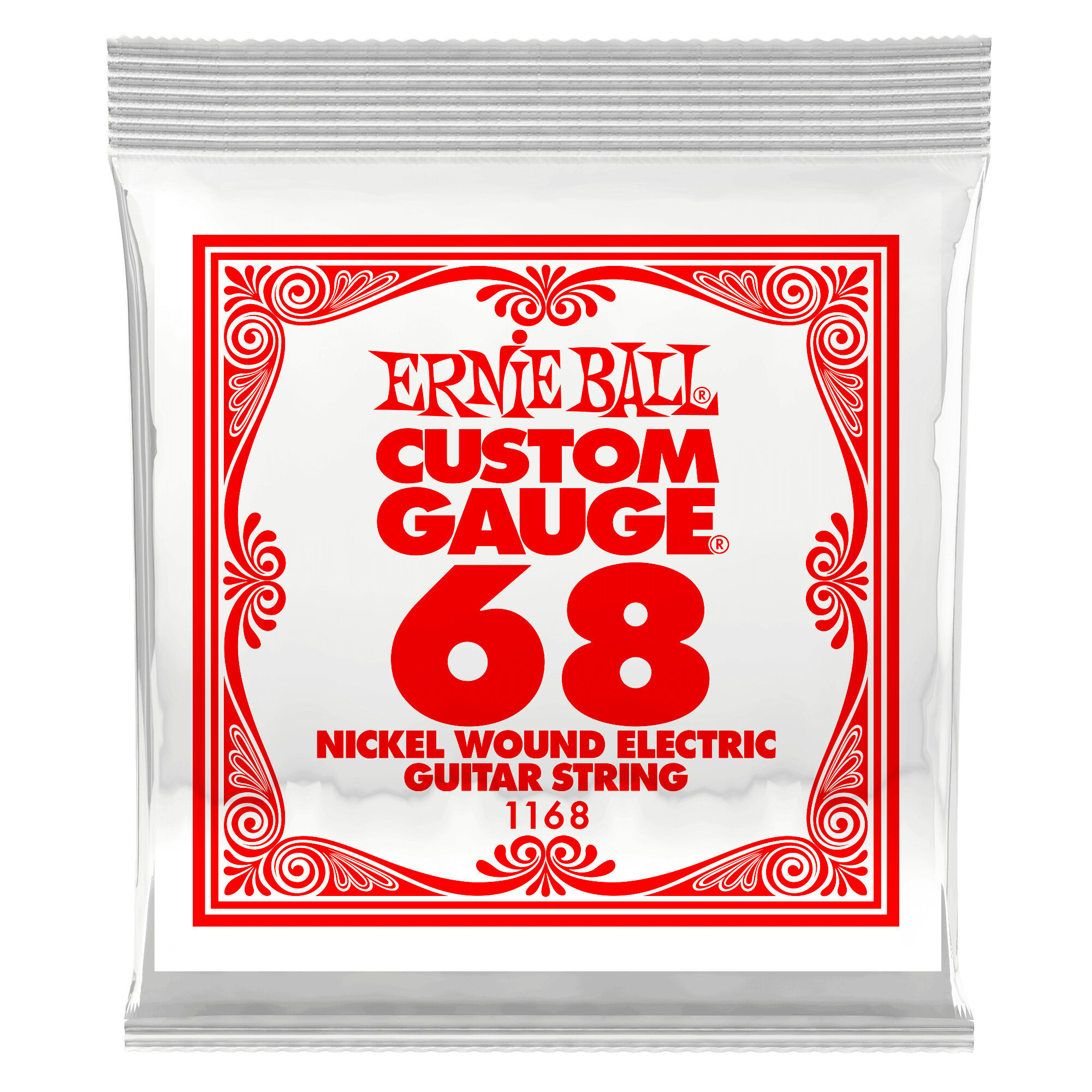 Струна для электрогитары Ernie Ball 1168, одиночная, никелированная сталь, калибр 68