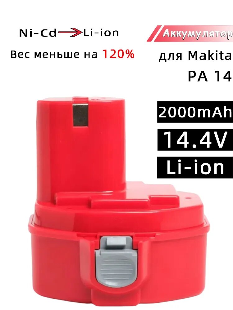 Аккумулятор для Makita 14.4V 2Ah / PA14, 6281D, 1422, 1434, 1420, 192600-1, 6337D, 193985-8