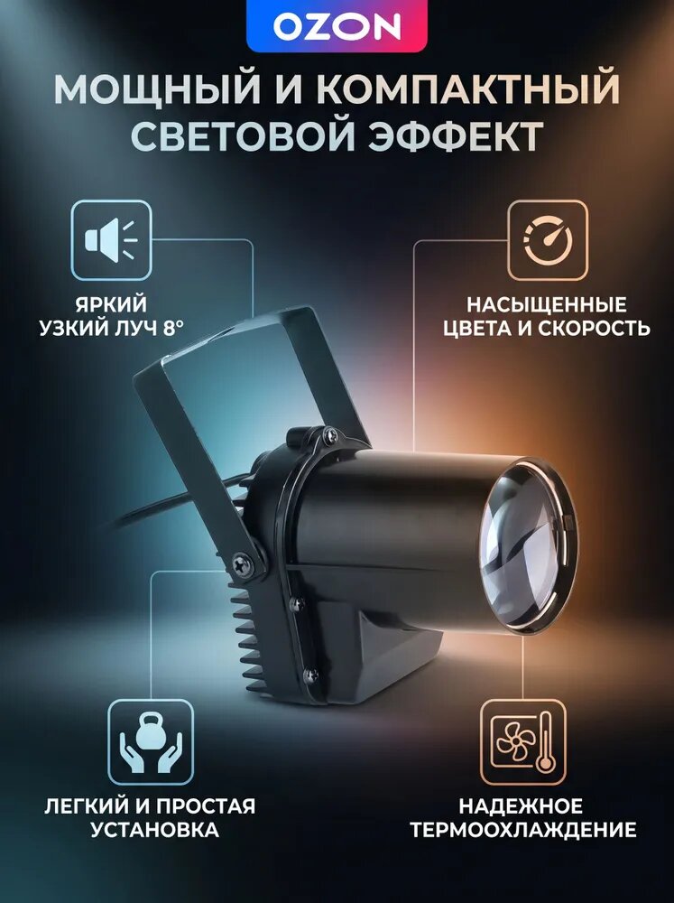 Мини-прожектор мощностью 5 Вт для дискотек и караоке, белый свет, 220 В