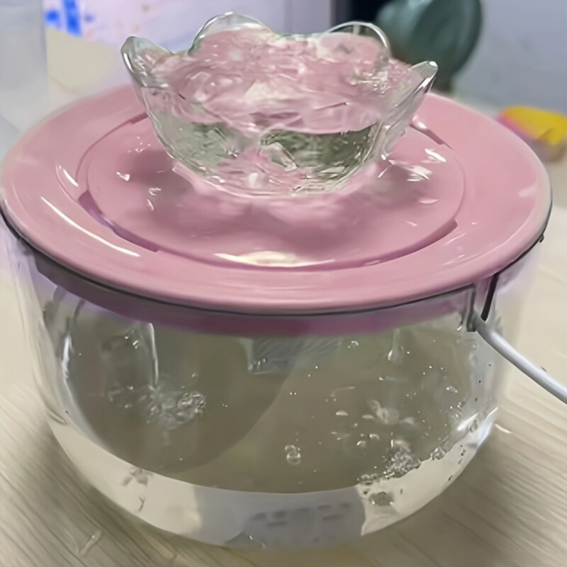Фонтанчик для воды для кошек, розовый, без батареек, 1 шт.
