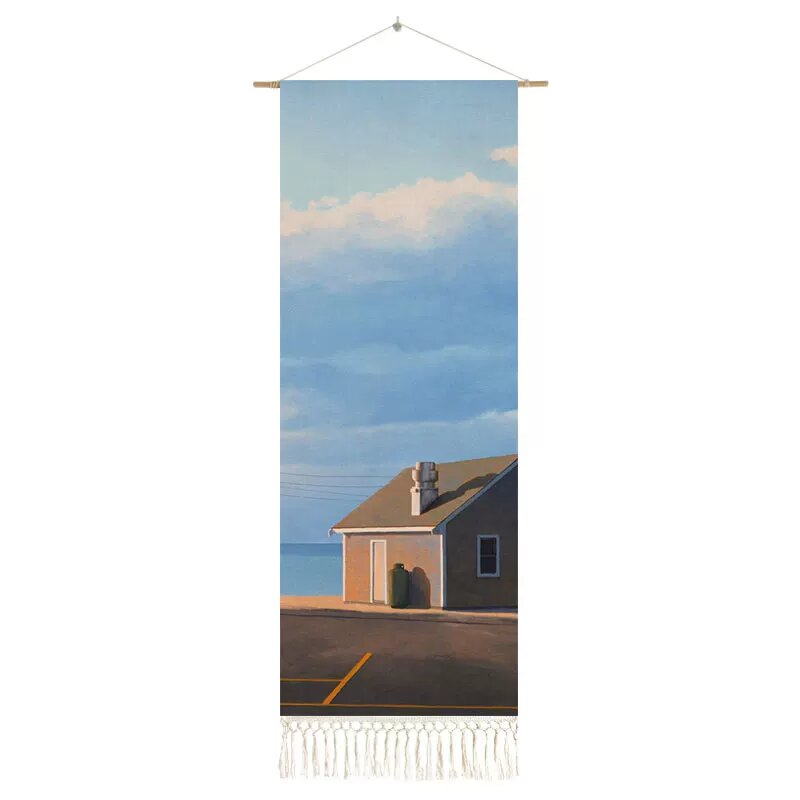 Скандинавский прибрежный домик настенный тапет, 45x120см