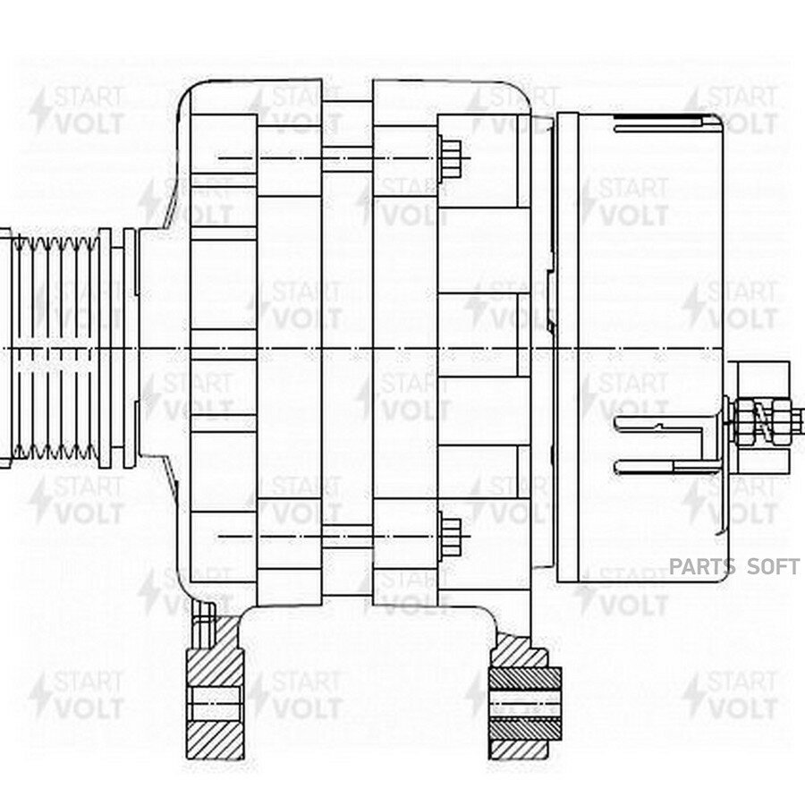 Генератор LADA Largus (12-)/RENAULT Logan (04-) 1.6i 90A (тип АвтоВАЗ) от официального дистрибьютора, STARTVOLT, артикул LG0900