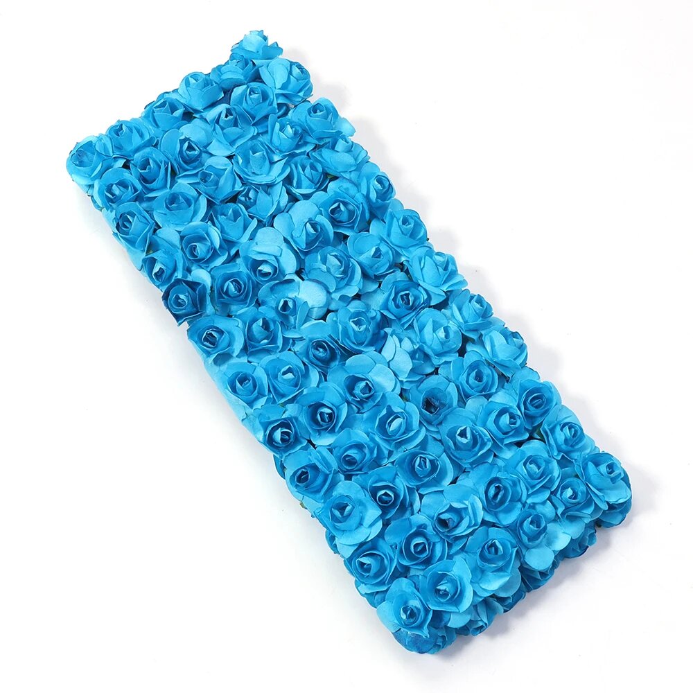 Искусственные бумажные розы 2 см, 144 шт. Синий, Blue