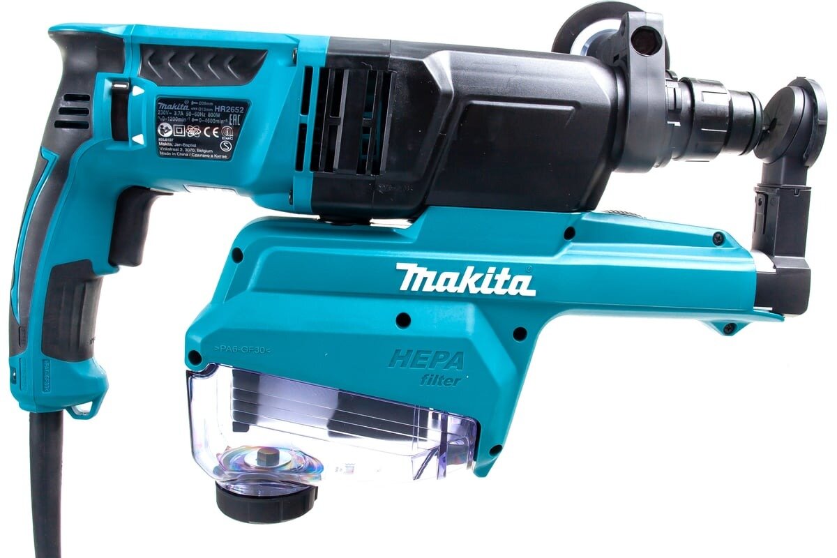 Перфоратор MAKITA HR2652, SDS+,800Вт,26мм,3реж,2.9Дж,0-4600у/м,3.0кг, система пылеудаления, кейс — фото 1