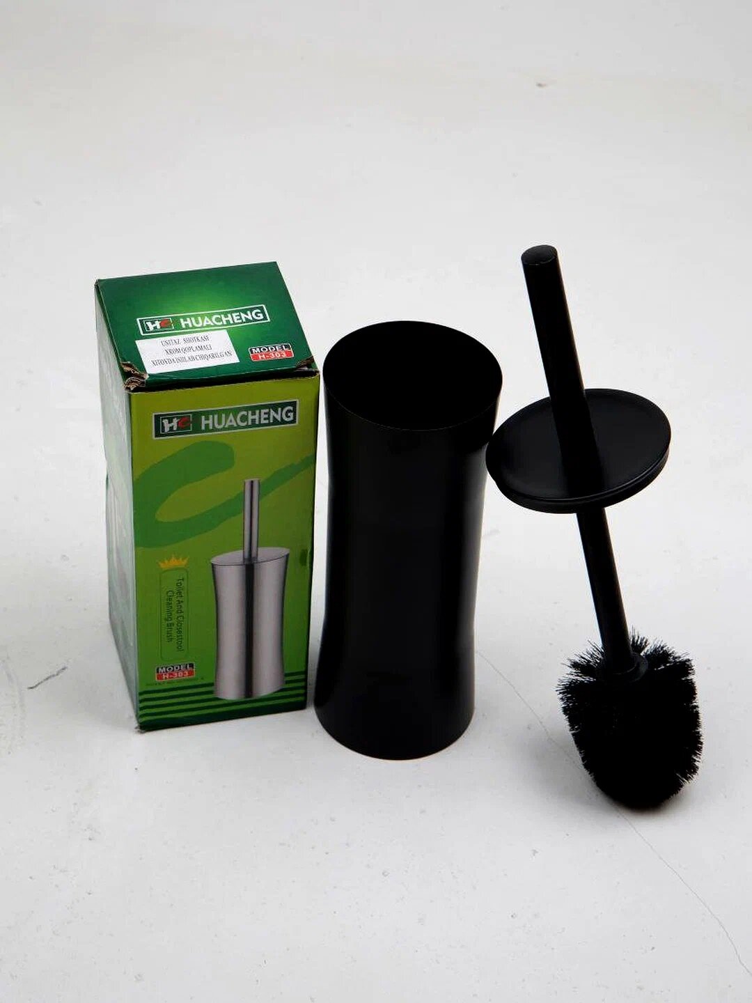 Щетка-ершик Rabito Gold Mirror, нержавеющая сталь, поворотная головка, мягкая накладка