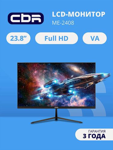 Изображение товара CBR LCD Монитор 24" ME-2408, VA, FHD 1920x1080, 100Гц, HDMI, VGA