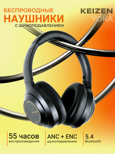 Изображение товара Наушники беспроводные KEIZEN KZ-5524114, накладные, с микрофоном, складные