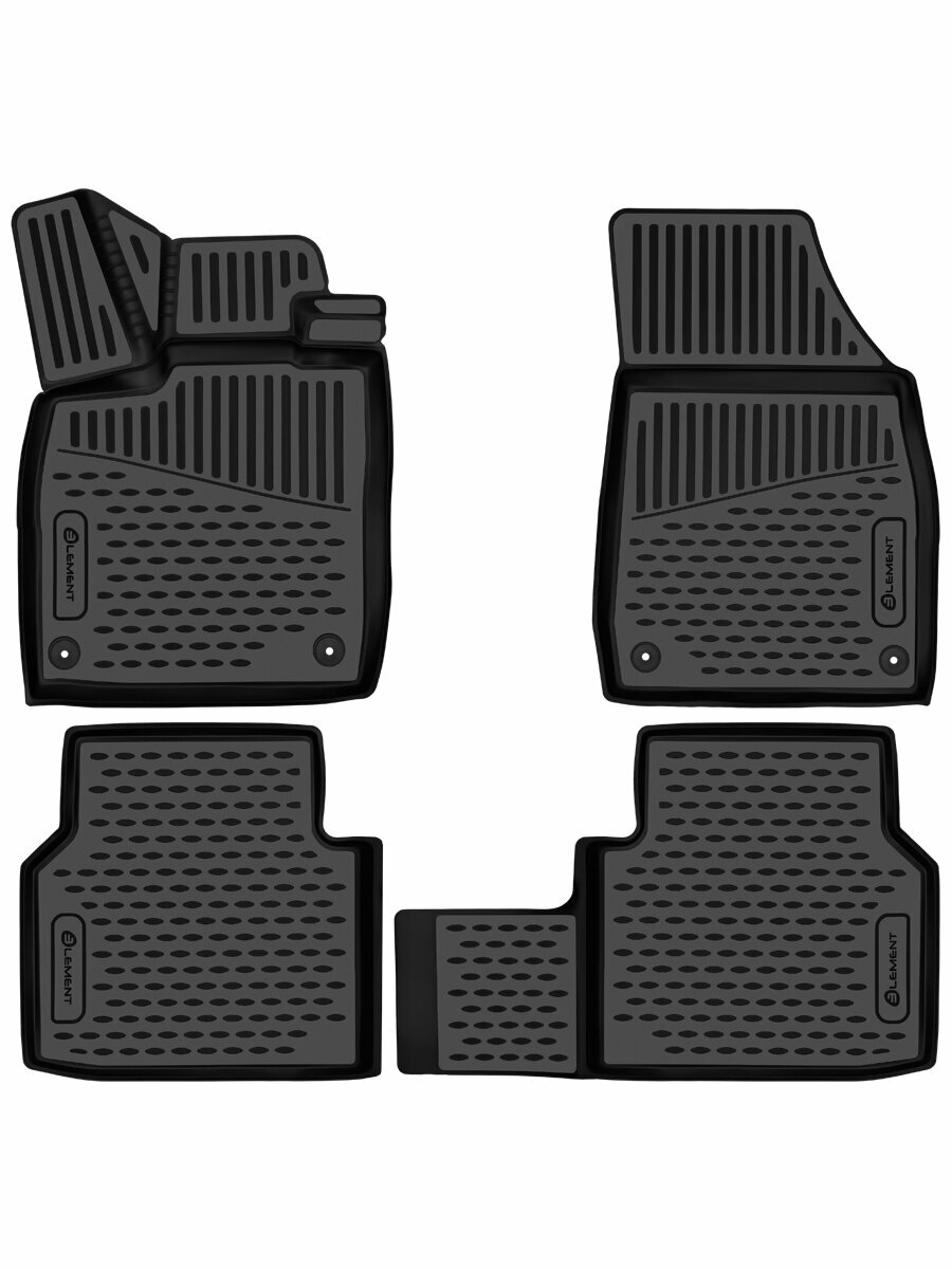 Коврики 3D в салон для SKODA Elroq 2024-, Европа, 4шт. (полиуретан)