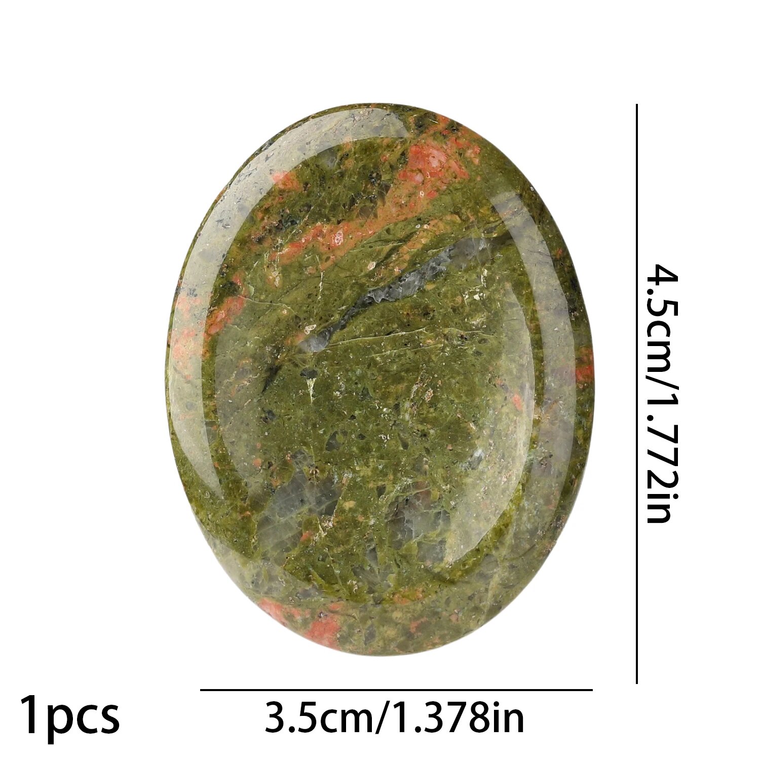 Каменные бусины GMB724 овальные 45x35 мм unakite jasper