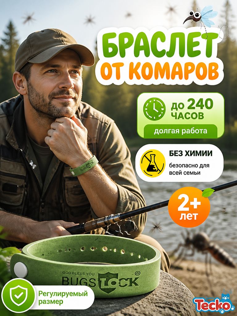 Браслет от комаров для детей и взрослых, натуральный экологичный силикон
