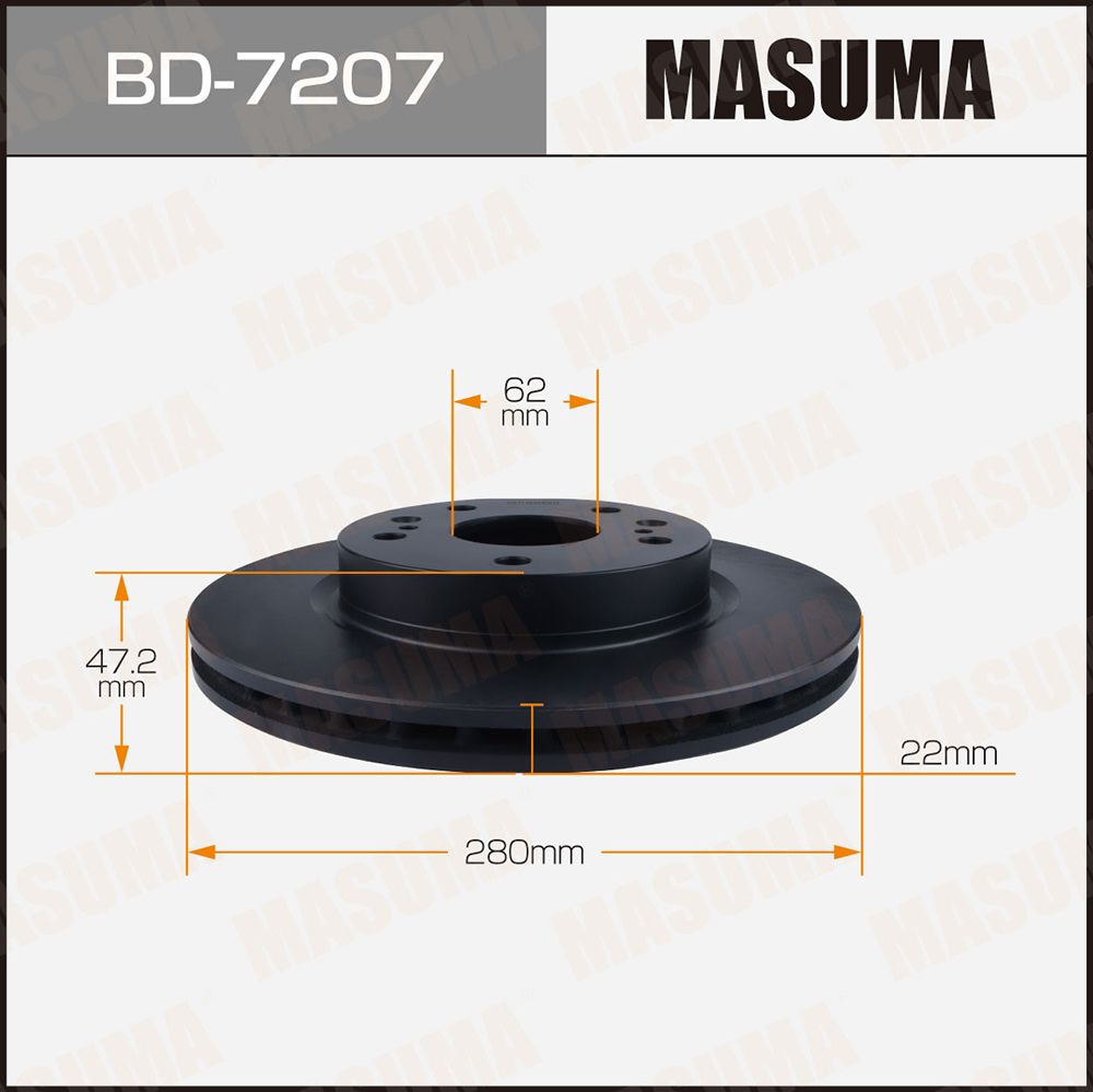Диск тормозной передний MASUMA BD-7207 для Suzuki SX4 (2шт.)