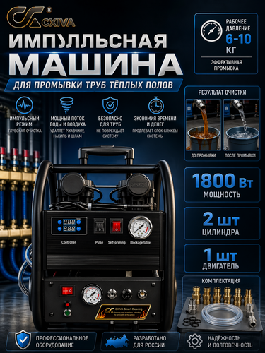 Изображение товара Промывочный компрессор СХ-GCK-1800 1800Вт, 220 В, для отопления и водоснабжения