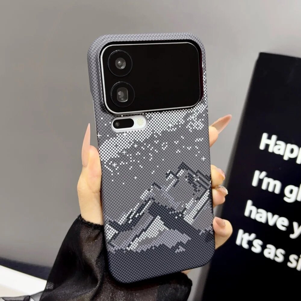 Серый чехол карбоновый для Xiaomi 17