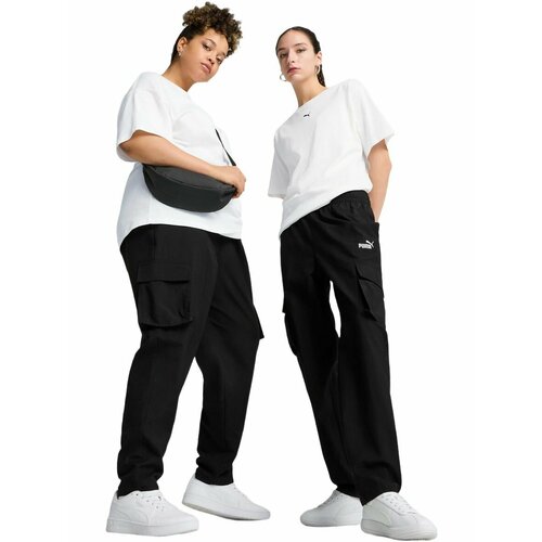 фото Брюки спортивные puma ess small no. 1 logo woven cargo pants op, размер m, черный