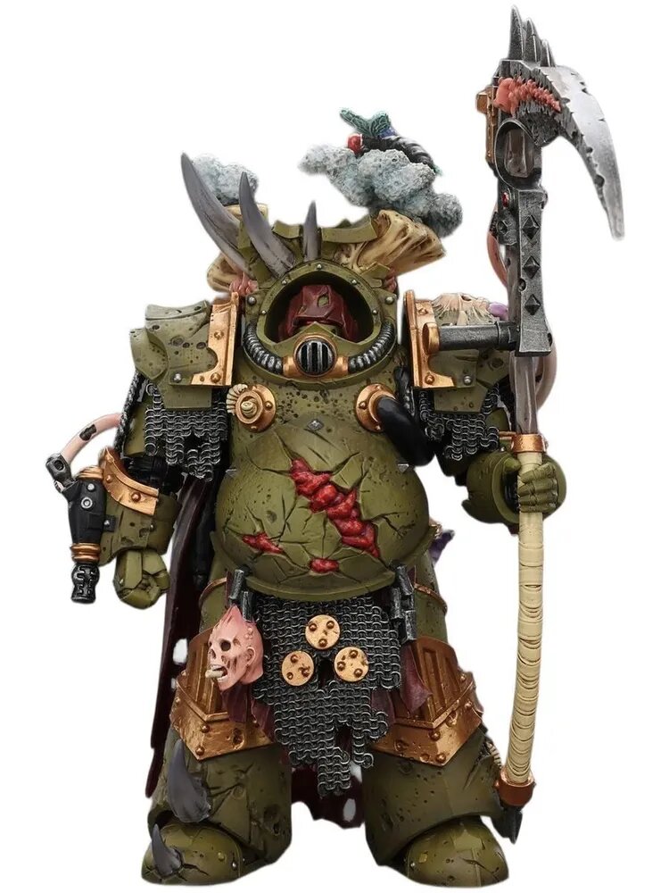 Подвижная фигурка JOYTOY Warhammer 40K Death Guard Deathshroud Terminator 1 with Manreaper and Plaguespurter Gauntlet, Игры для персонажей Коллекция подарков на день рождения