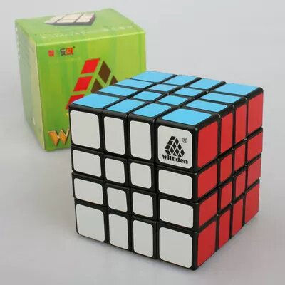Huan Yuan 444 Magic Cube 4x4 Черная основа, Премиум качество, Гладкое вращение для соревнований
