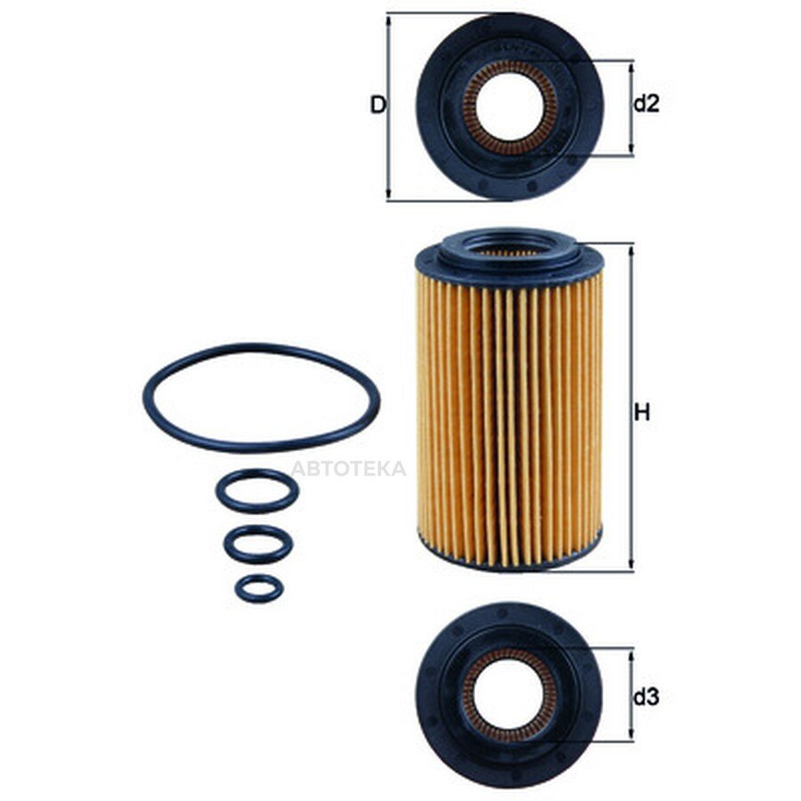 Фильтр масляный CHRYSLER PT (2000-2010) MERCEDES-BENZ C I-III (1993-2015)/ CLC (203) (2008-2011)/ CLK I-II (1997-2010)/ E II-IV (1995-2016) MAHLE OX1537DECO
