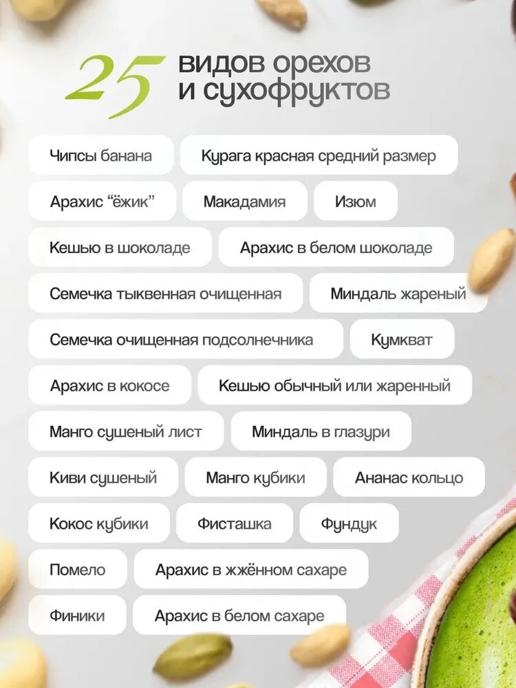 Подарочный набор орехов и сухофруктов "Образ Жизни", 25 видов , 1250 грамм , чай в подарок — фото 1