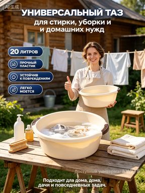 Таз 21 л пластик 1 шт