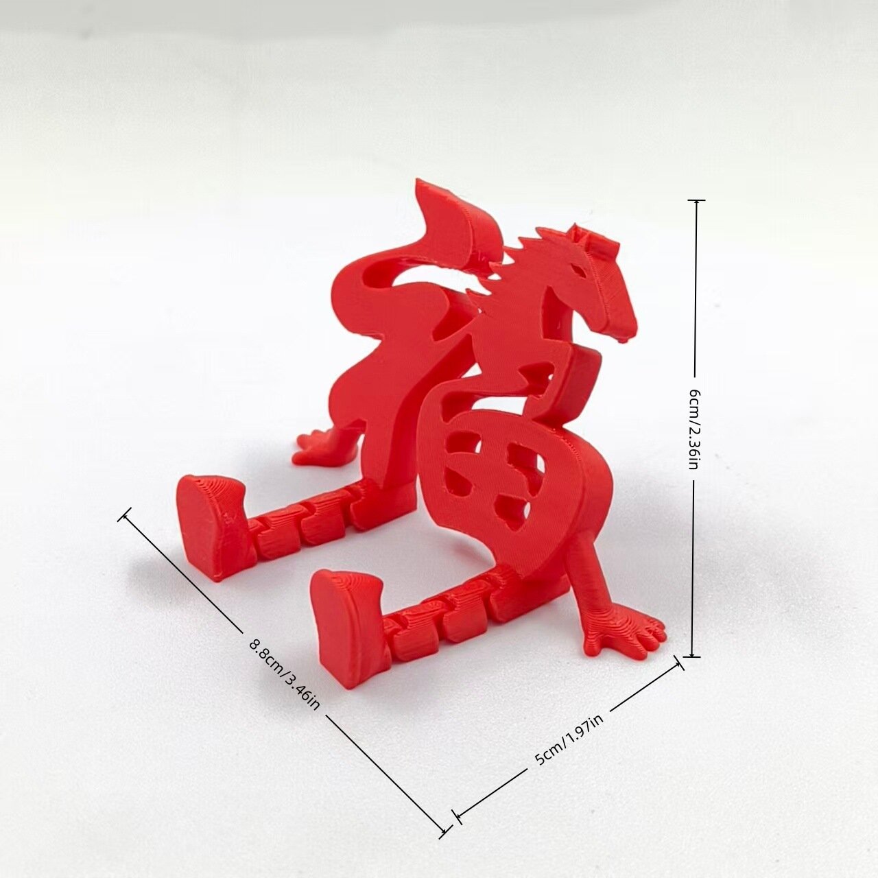 3D-печатная фигурка с подвижными элементами символа Фу года лошади для домашнего украшения