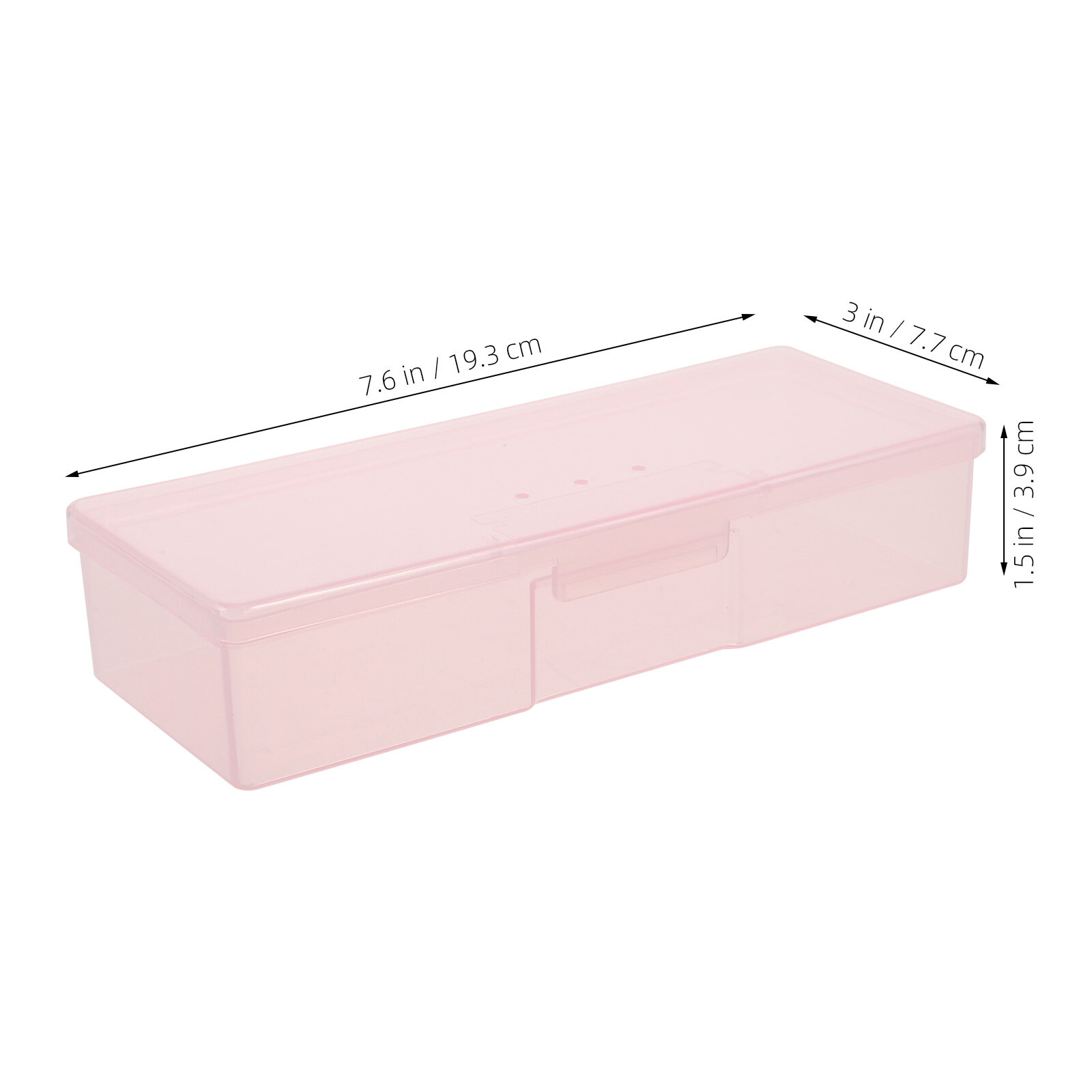 Прозрачная Коробка Для Инструментов Маникюра Розового Цвета 19.30X7.70X3.90Cm
