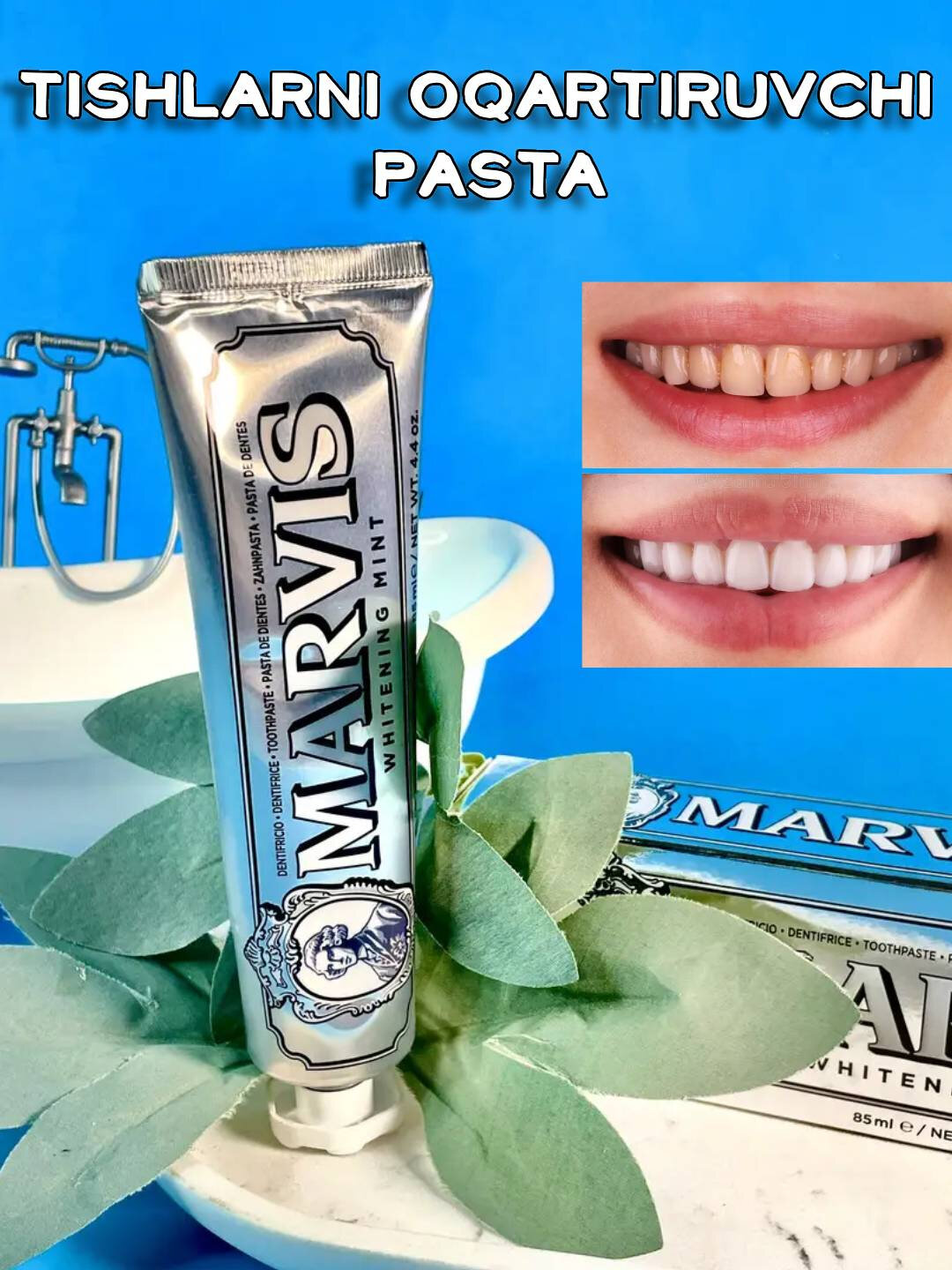 Тиш пастаси, марвис Амарелли, лакрично-мятный, 85 мл.