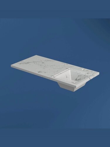 Изображение товара Раковина над стиральной машиной Марсал 105 х 48 правая, белый мрамор