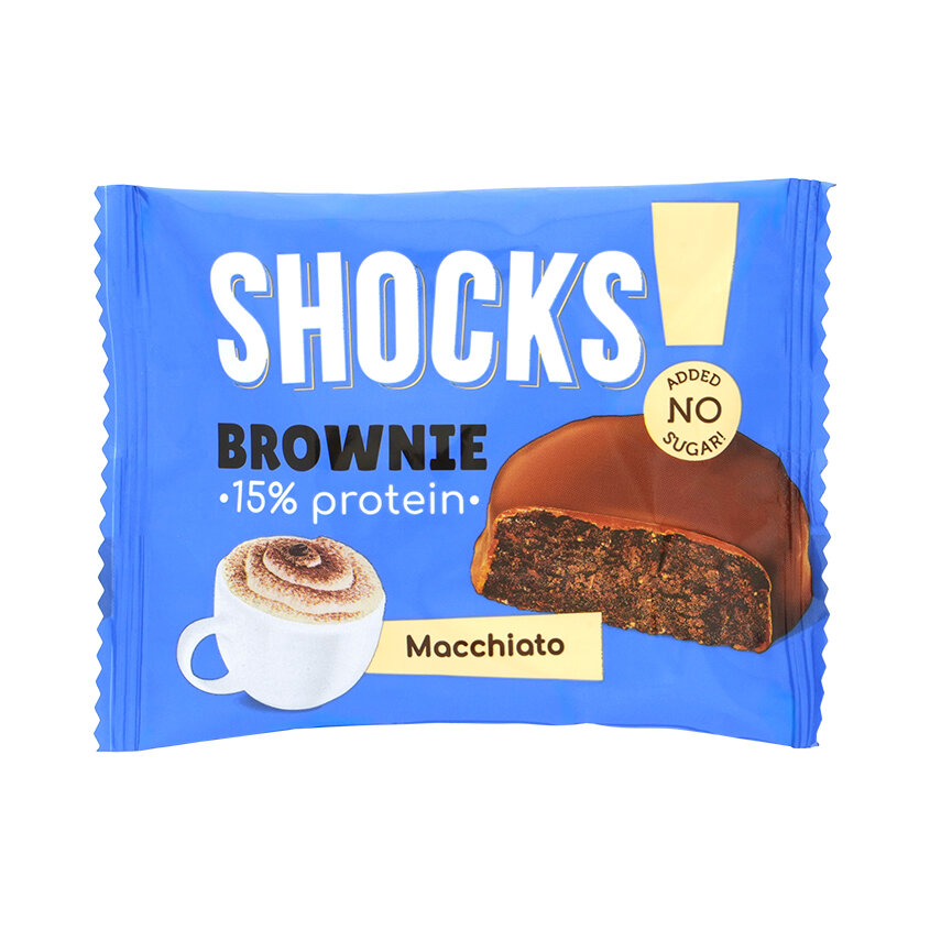 Печенье глазированное SHOCKS! Брауни Кофе с молоком 50 г