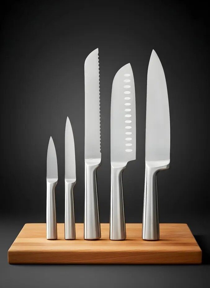 Набор из пяти кухонных ножей Ruher, нержавеющая сталь, в подарочной упаковке