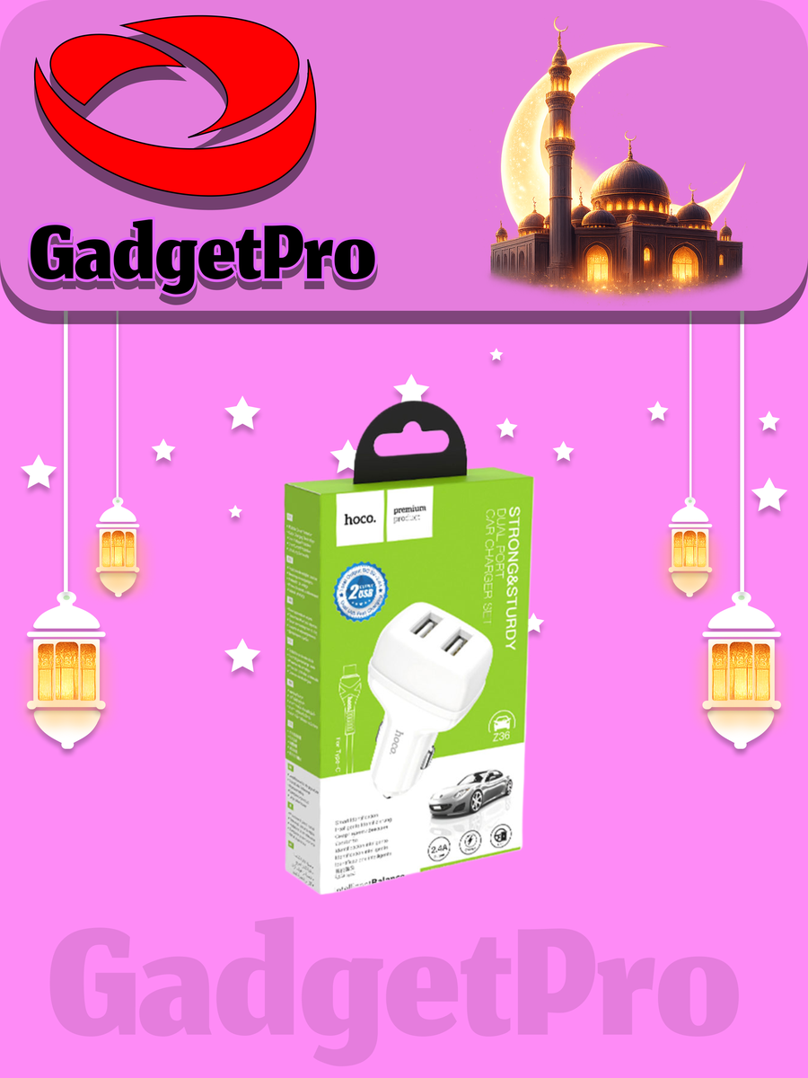 Автомобильное зарядное устройство Hoco Z36 USB Type-C, чёрный цвет, кабель в комплекте, быстрая зарядка