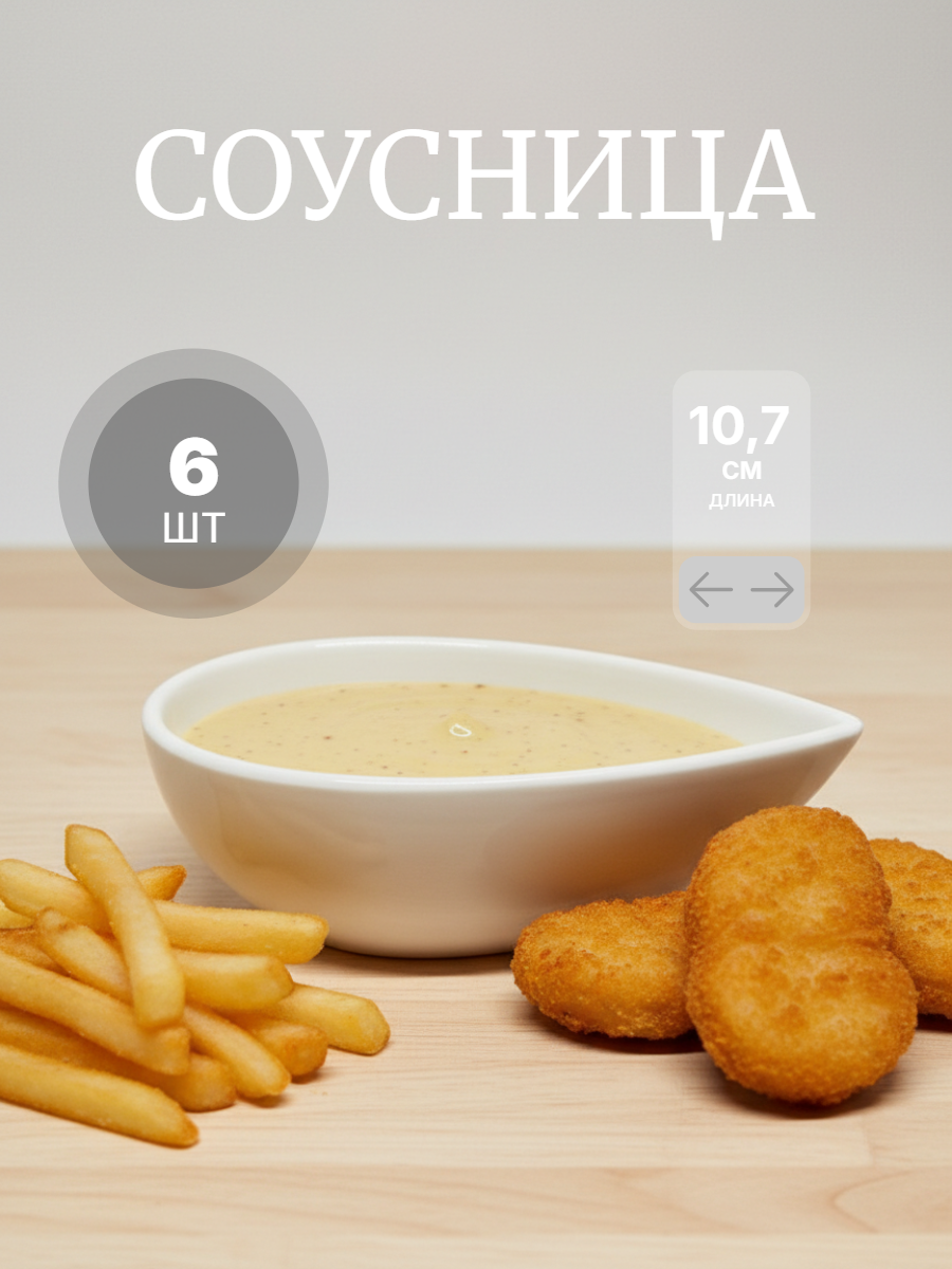 Соусница в форме капли 6 шт