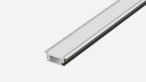 Изображение товара Напольный врезной профиль 28х11мм, длина 2 метра, матовый экран, 4 заглушки, цвет алюминий, Donel