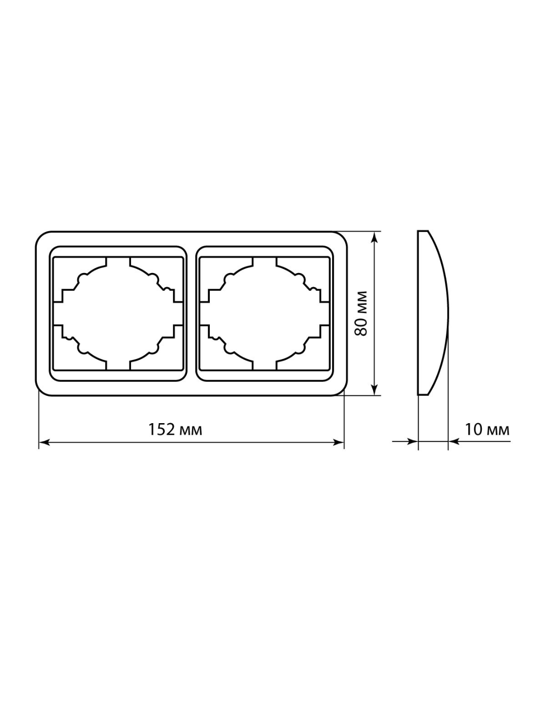 Рамка 2-ая горизонтальная белая "Валдай" TDM SQ1804-0017, ABS пластик — фото 1