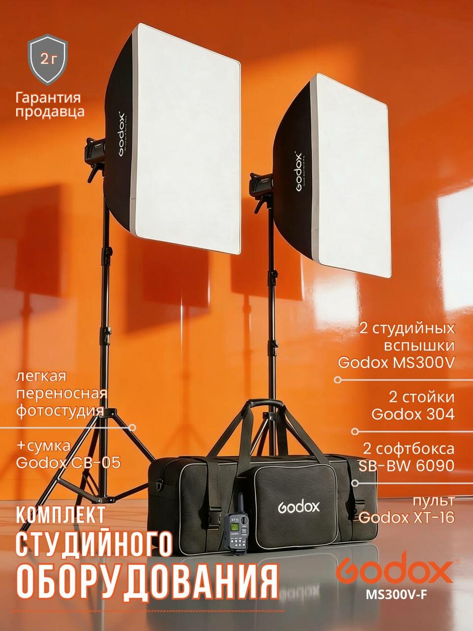 Студийный свет Godox MS300V-F