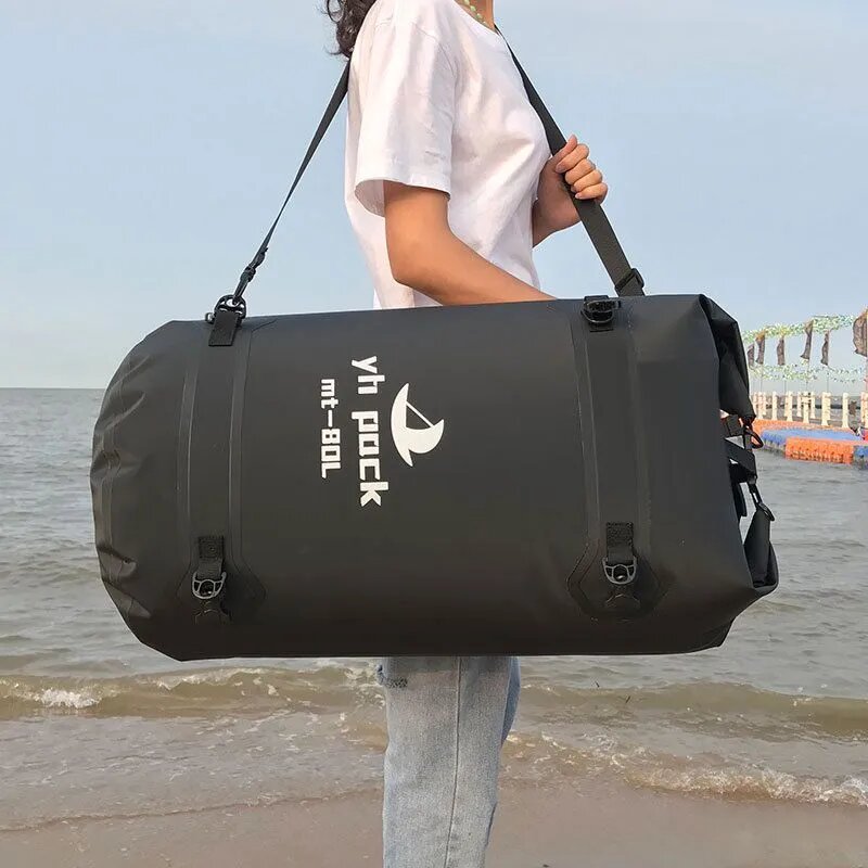 Рюкзак герморюкзак YH PACK MT-80L черный, объем 80 л — фото 1