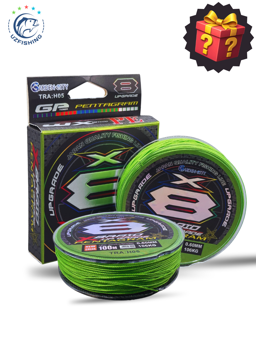 Рыболовный плетеный шнур Garden City X8 Braid Pentagram, 8 жил, 100м, зеленый