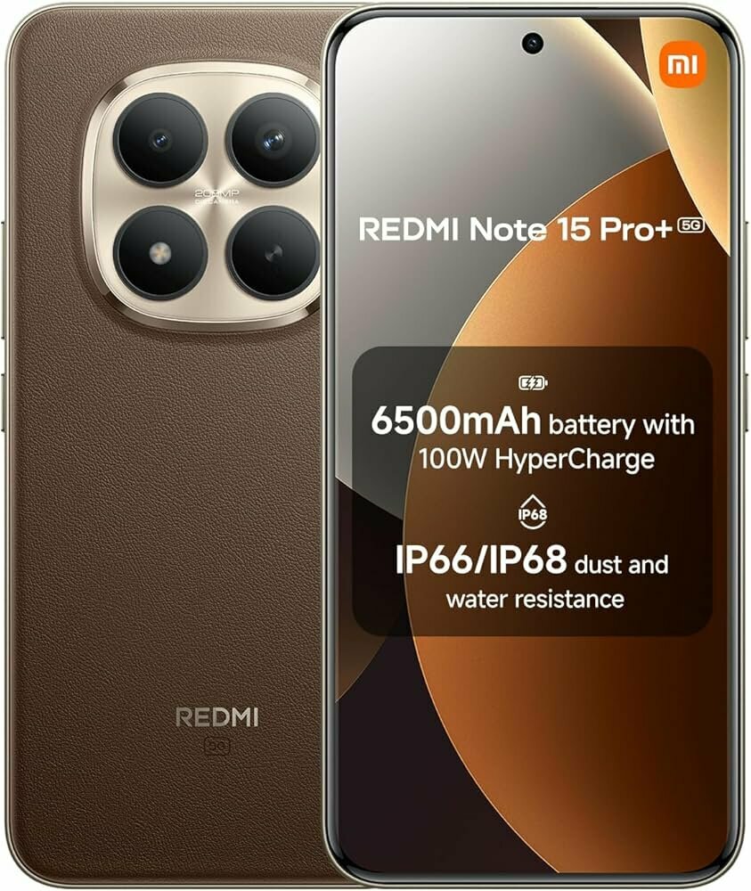 Смартфон Xiaomi Redmi Note 15 Pro+ 12/512 , 200МП, 100Вт, 6,83", NFC, коричневый — фото 1