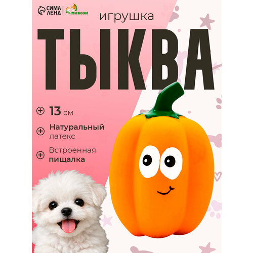 Игрушка Пижон Тыква для собак из латекса пищащая 13см 604₽