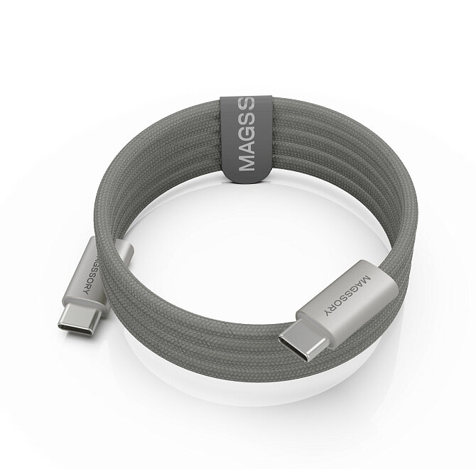 Кабель Magssory Line USB-C 2.4 м титан (CBL012t)Мощность 60 Вт