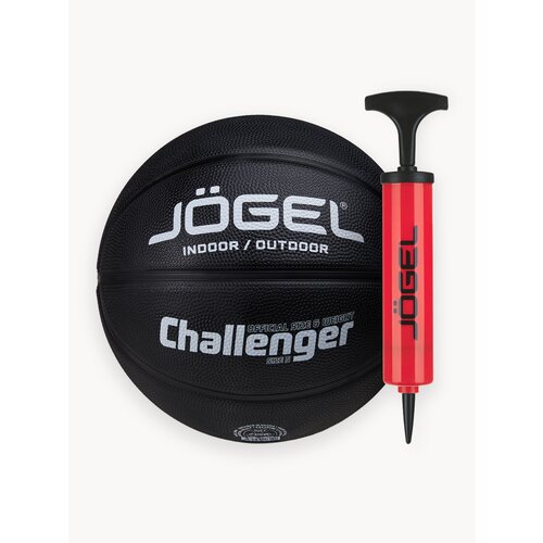 Баскетбольный мяч Jogel Challenger с насосом, цвет черный, размер 5
