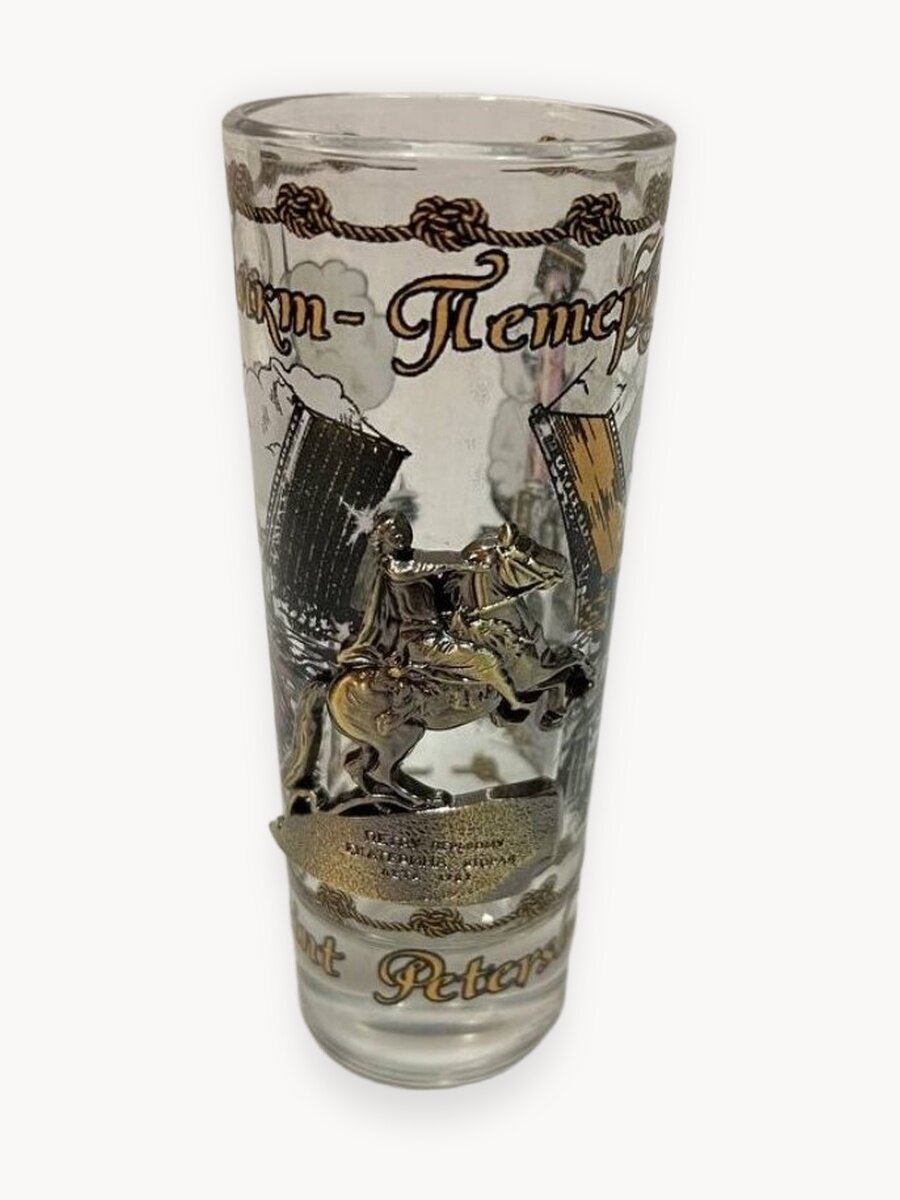 Стопка Санкт-Петербург, деколь, металлическая вставка.